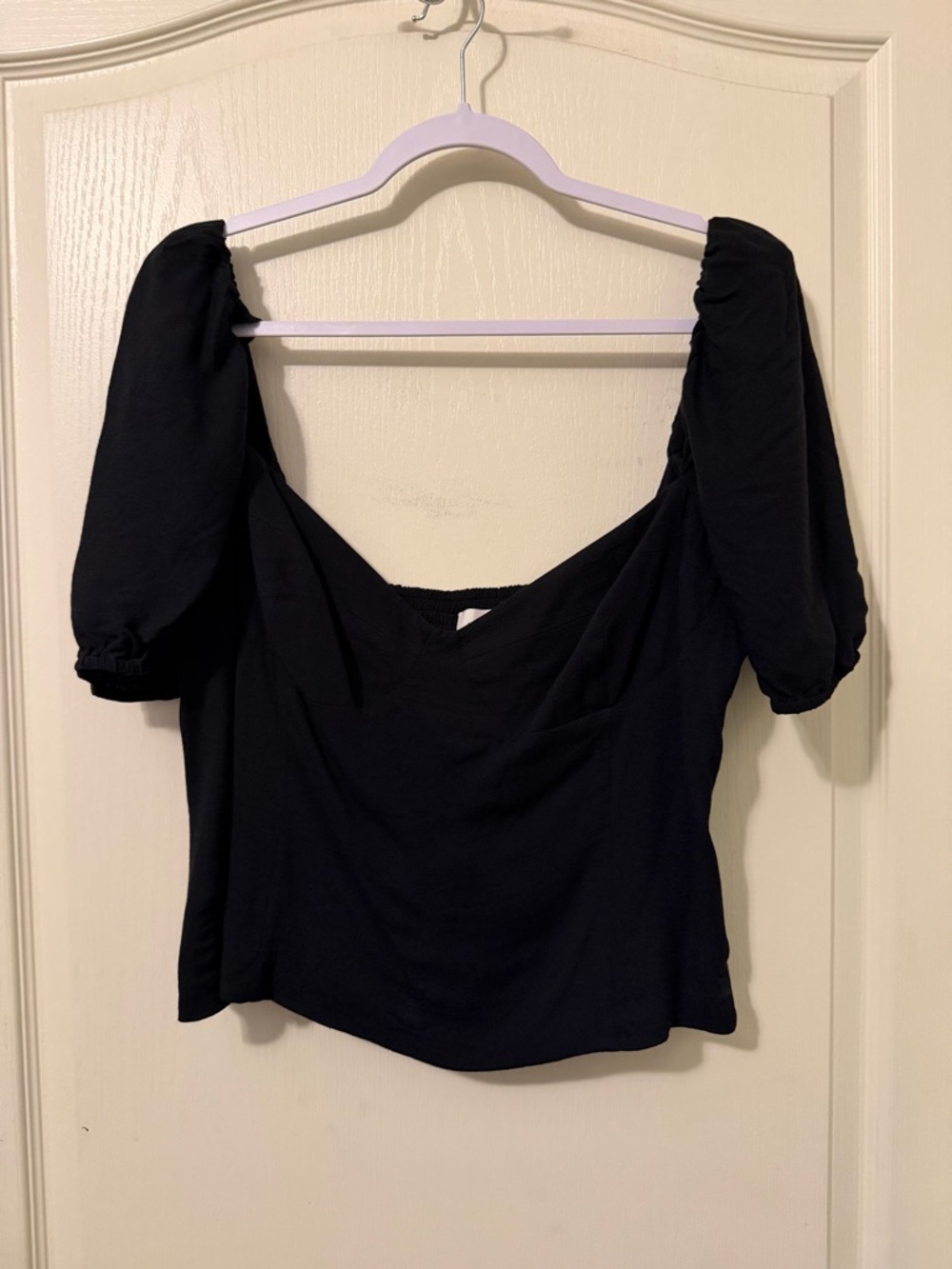 Wilfred Black Square Neck Puff Sleeve Top
